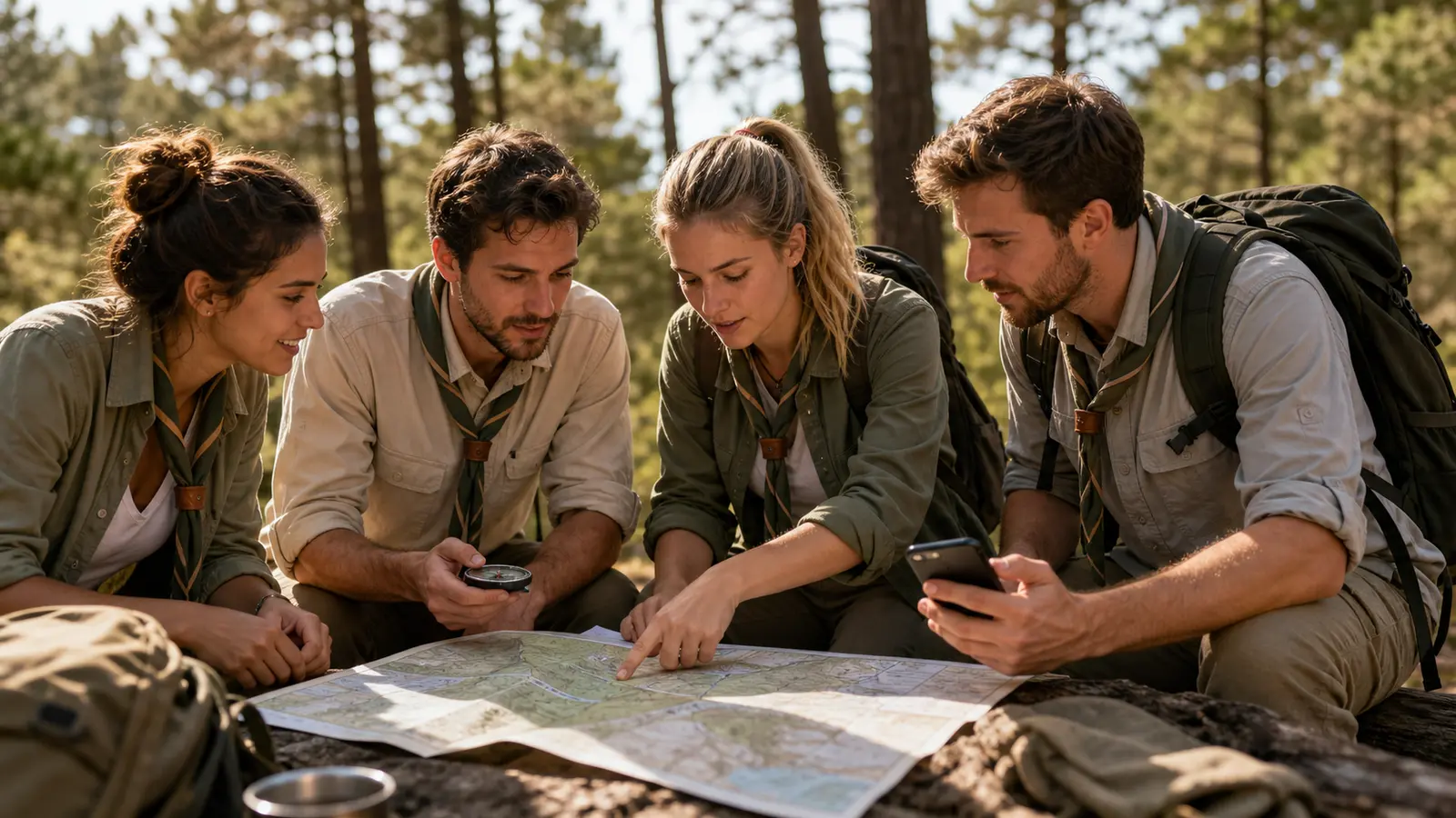 Búsqueda del tesoro scout en un campamento de verano: organiza una aventura en la naturaleza con Questovery
